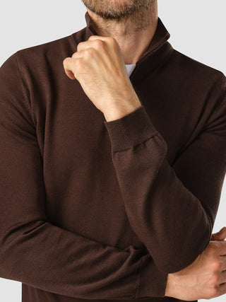 Premium Merino Half Zip Espresso