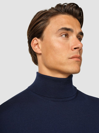 Premium Merino Turtleneck Navy