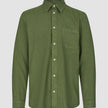 Refined Linen Long Sleeve Shirt Clover Green