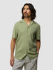 Refined Linen Bowling Short Sleeve Shirt Tea