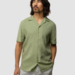 Refined Linen Bowling Short Sleeve Shirt Tea