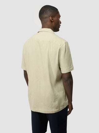 Refined Linen Bowling Short Sleeve Shirt Soft Sand