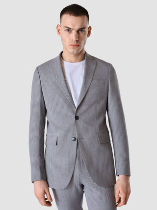 Essential Blazer Slim Duo Check Blue