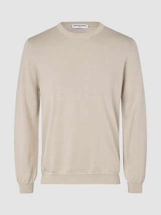 Seamless Premium Merino Knit Crewneck Birchwood