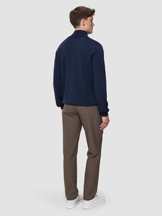 Seamless Premium Merino Knit Half Zip Dark Navy