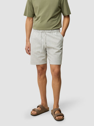 Seersucker Shorts Green Stripes