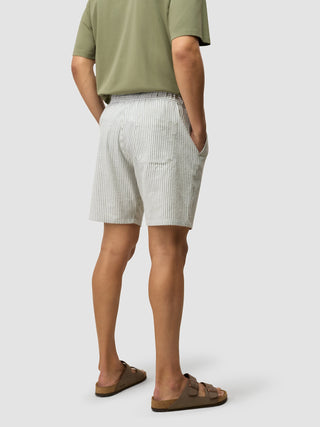 Seersucker Shorts Green Stripes