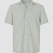 Seersucker Short Sleeve Shirt Green Stripes