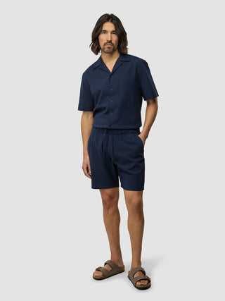 Seersucker Shorts Dark Navy