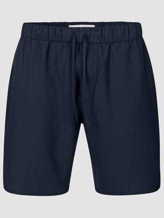 Seersucker Shorts Dark Navy