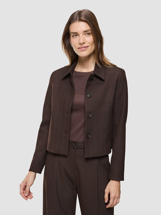 Women's Serene Short Jacket Chocolate Herringbone