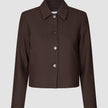 Serene Set Chocolate Herringbone Short Jacket Pants