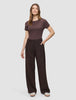 Women's Serene Pants Wide Chocolate Herringbone