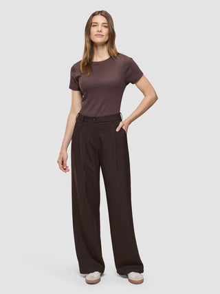 Serene Set Chocolate Herringbone Short Jacket Pants