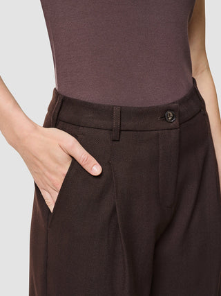 Serene Set Chocolate Herringbone Short Jacket Pants
