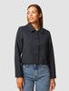 Serene Short Jacket Black Night Pinstripe