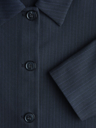 Serene Short Jacket Black Night Pinstripe