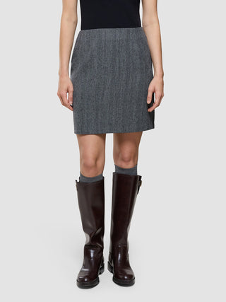 Women's Serene Short Skirt Grey Herringbone