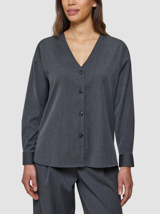 Women's Skye Belted Overshirt Charcoal Melange