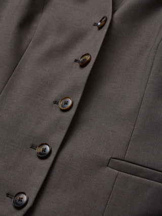 Women's Skye Long Vest Dark Chestnut Melange