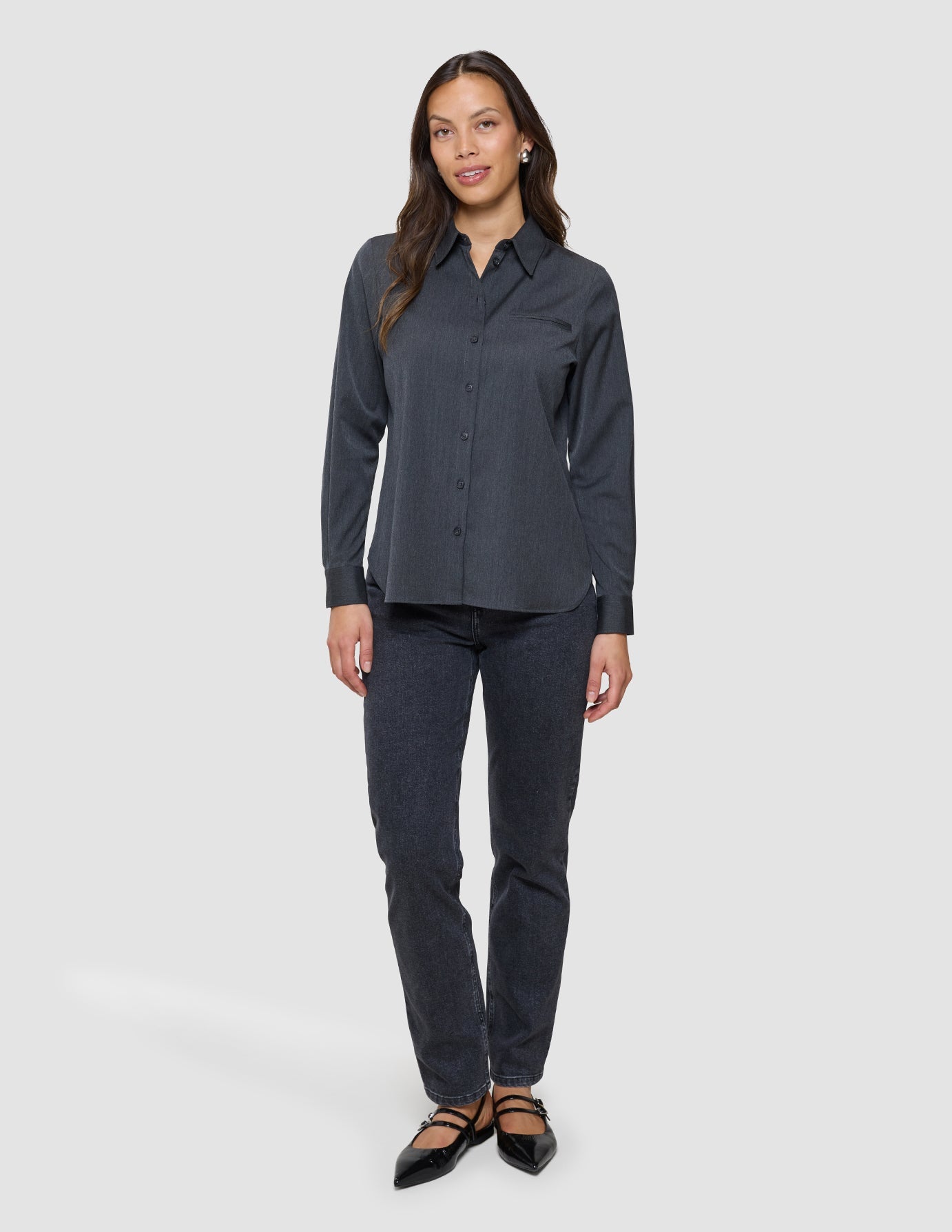 Women's Skye Shirt Charcoal Melange