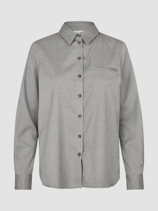 Skye Set Mellow Beige Herringbone Shirt & Wide Pants