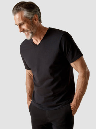 Supima T-shirt Black V-Neck