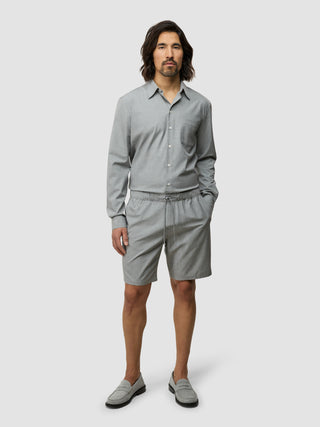 Tech Linen Elastic Shorts Charcoal