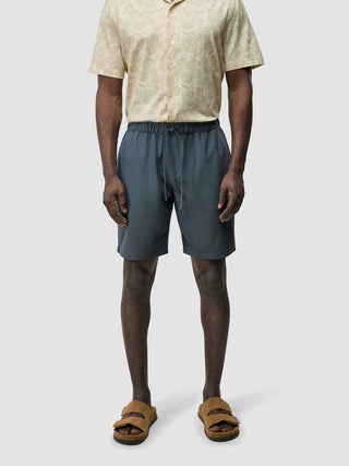 Tech Linen Elastic Shorts Navy