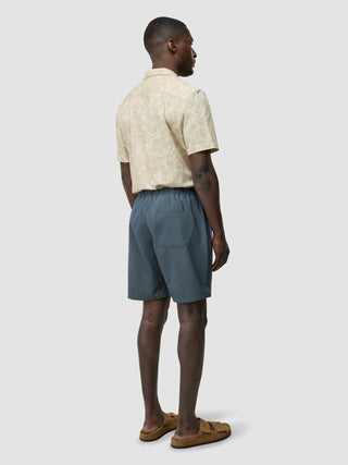 Tech Linen Elastic Shorts Navy