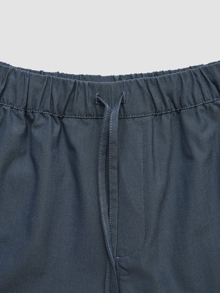 Tech Linen Elastic Shorts Navy