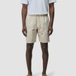 Tech Linen Elastic Shorts Sandshell Stripe