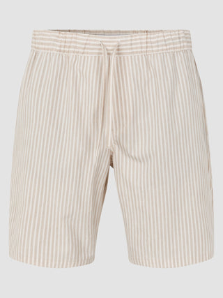 Tech Linen Elastic Shorts Sandshell Stripe