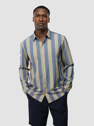 Tech Linen Casual Shirt Coastal Stripes