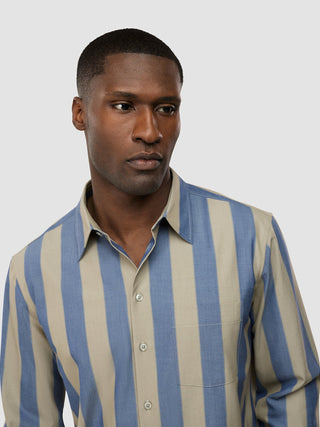 Tech Linen Casual Shirt Coastal Stripes