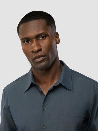 Tech Linen Casual Shirt Navy