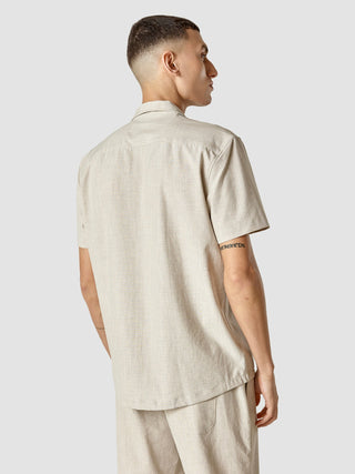 Tech Linen Bowling Short Sleeve Shirt Sandshell