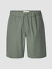 Tech Linen Elastic Shorts Green Pinstripe