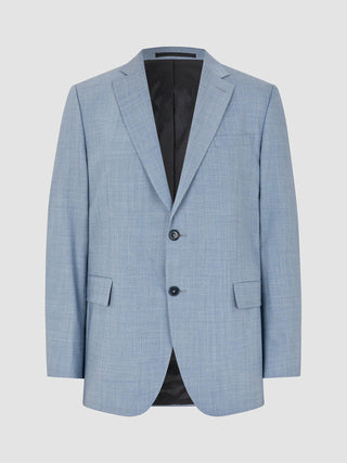 Tech Wool Blazer Light Blue Slim