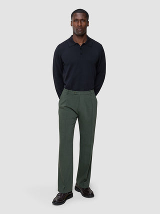 Tech Wool Suit Pants Relaxed Fit Green Night