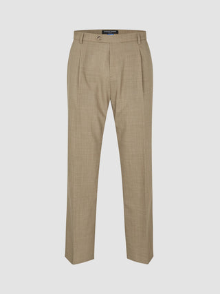 Tech Wool Suit Pants Relaxed Fit Sand