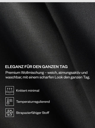 Tech Wool Suit Pants Slim Black