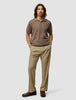 Textured Knitted Short Sleeve Polo Dark Earth