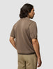 Textured Knitted Short Sleeve Polo Dark Earth