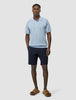 Textured Knitted Short Sleeve Polo Sky Blue