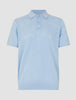 Textured Knitted Short Sleeve Polo Sky Blue
