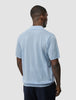 Textured Knitted Short Sleeve Polo Sky Blue