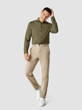 Travel Shirt Remote Green Slim