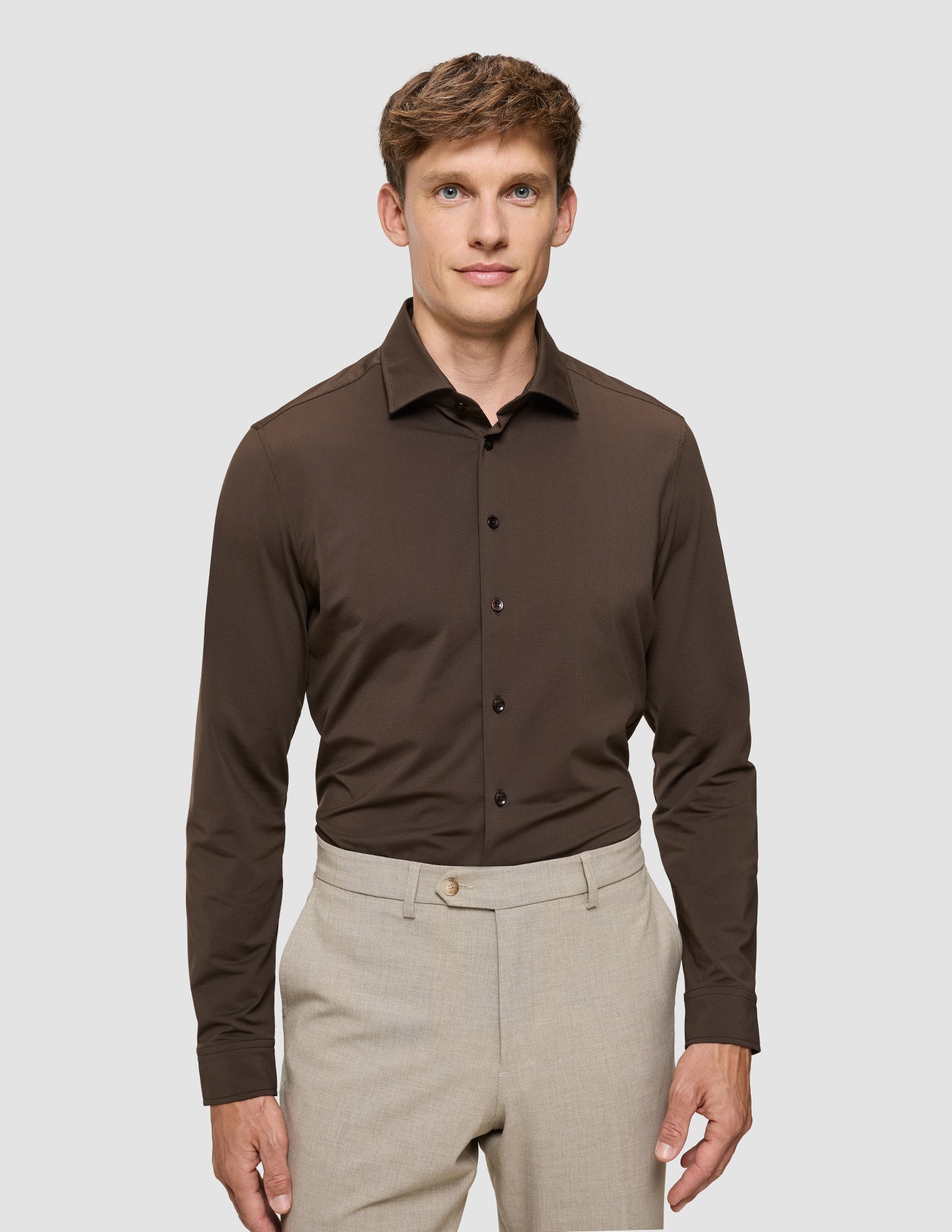Travel Shirt Saddle Brown Regular