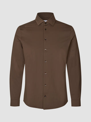 Travel Shirt Saddle Brown Slim